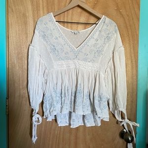 American Eagle Embroidered Bohemian Blouse